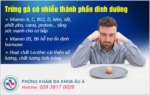 chữa yếu sinh lý bằng trứng gà