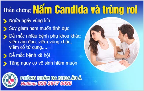 nhiễm nấm Candida và trùng roi gây ngứa